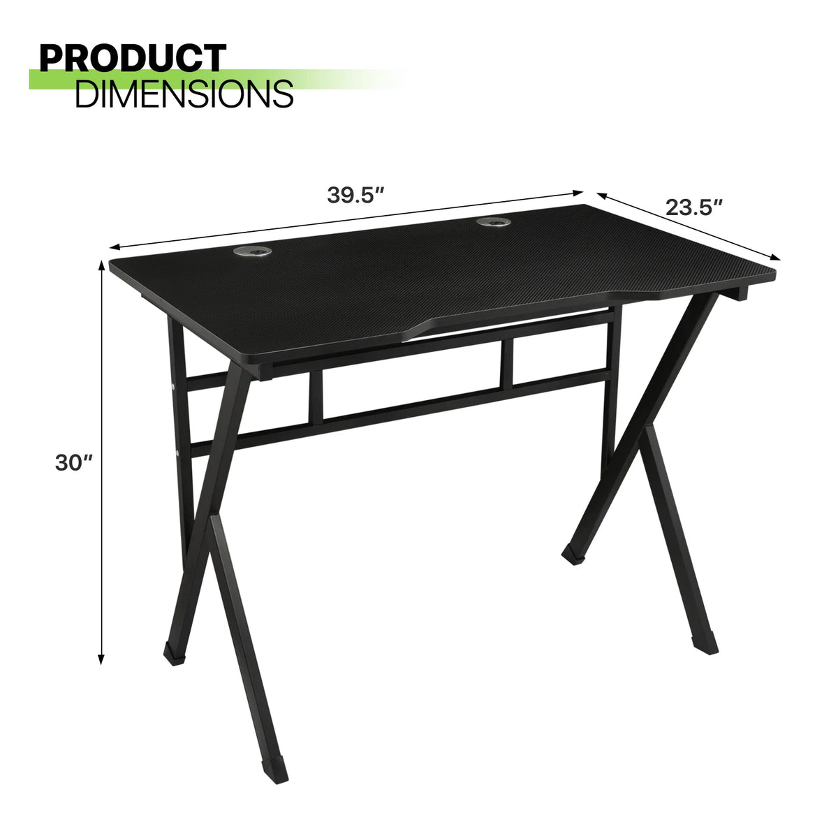 Black Portable Computer Desk with Host Rack Z27184