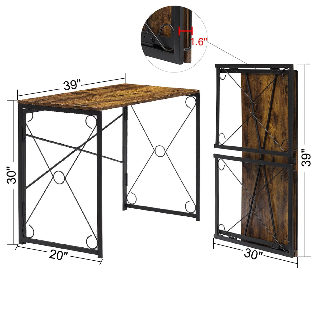 39'' Antique Brown Folding Computer Desk Y221717