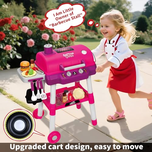 Kids BBQ Grill Playset with Smoke Sound Light L418