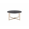 Round Wooden Coffee Table in Black and Champagne F93656