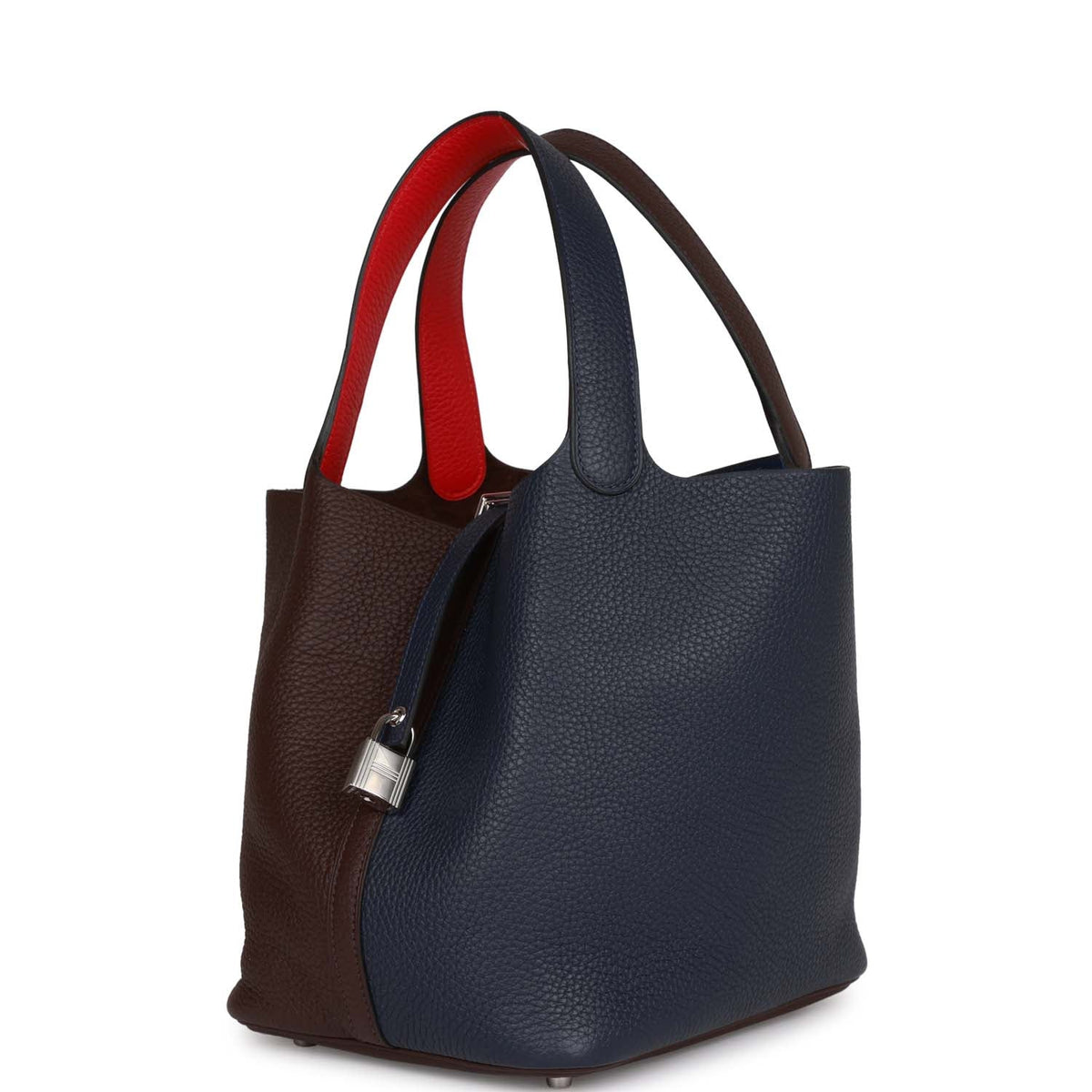 Bleu Nuit Framboise Rouge Sellier Clemence Palladium Hardware Bucket Bag M274812