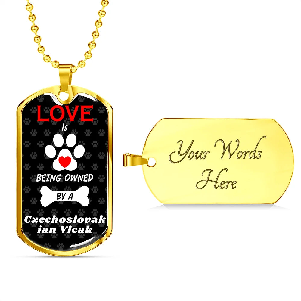 Stainless Steel or 18k Gold Dog Tag 24" Chain G7344