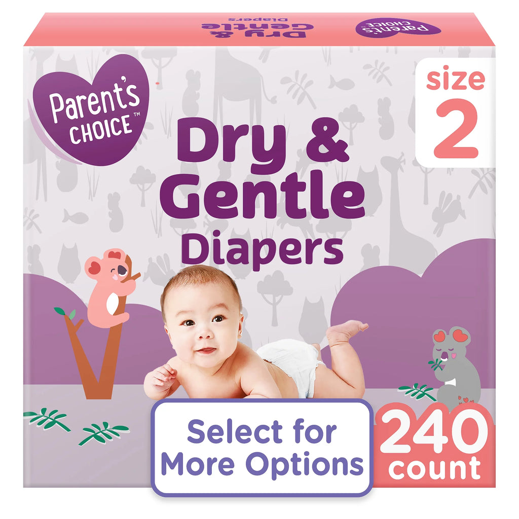 Dry & Gentle Diapers Size 2, 240 Count P3199