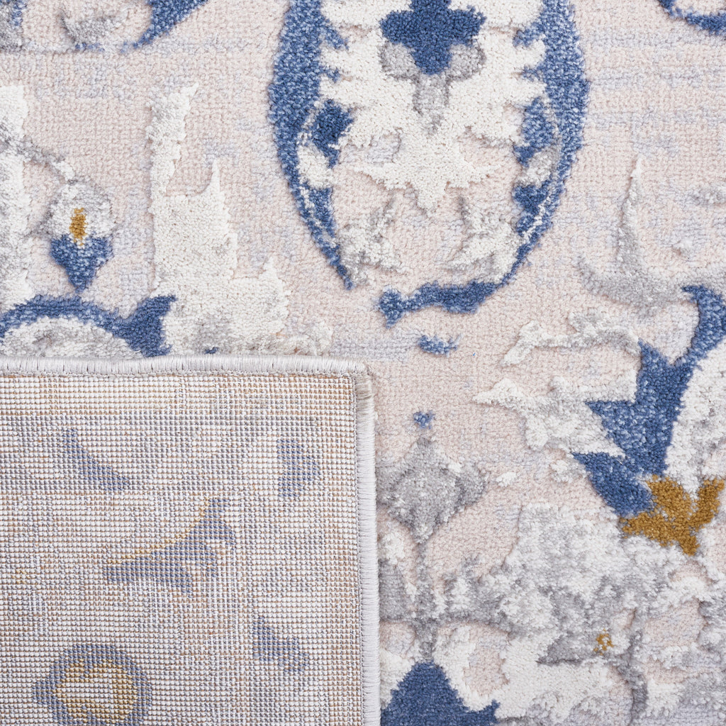 Light Grey Blue Oriental Area Rug 5'5" x 7'7" N535011
