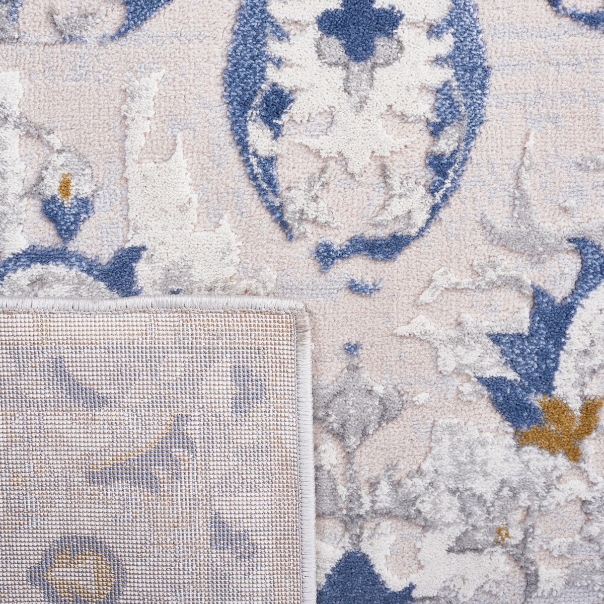 Light Grey Blue Oriental Area Rug 5'5" x 7'7" N535011