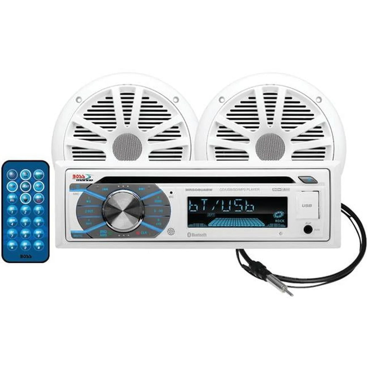 Single-DIN In-Dash MP3-Compatible CD AM-FM Receiver with Bluetooth & 2 Speakers L526