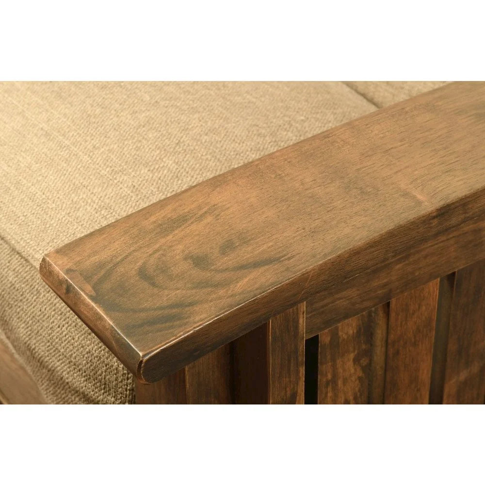 Rustic Walnut Futon Frame & Storage Drawers Full Size T830626
