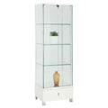 White Steel and Glass Curio Cabinet H685