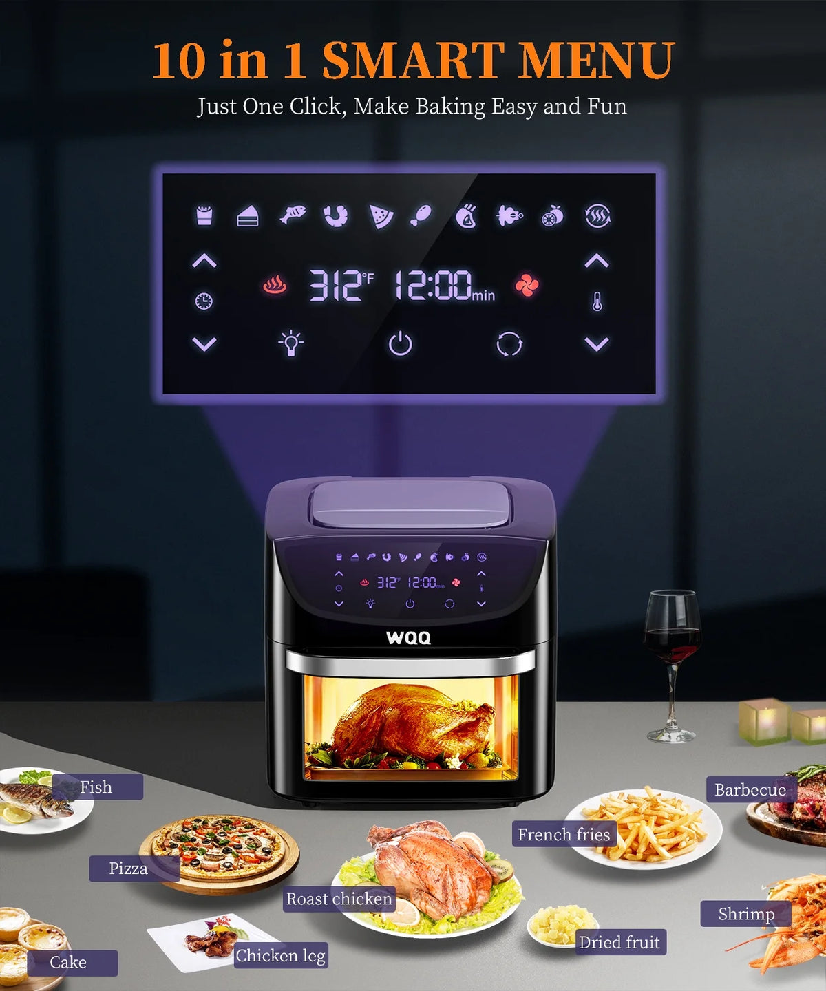 20 Quart 1800W Air Fryer Oven Combo P76864