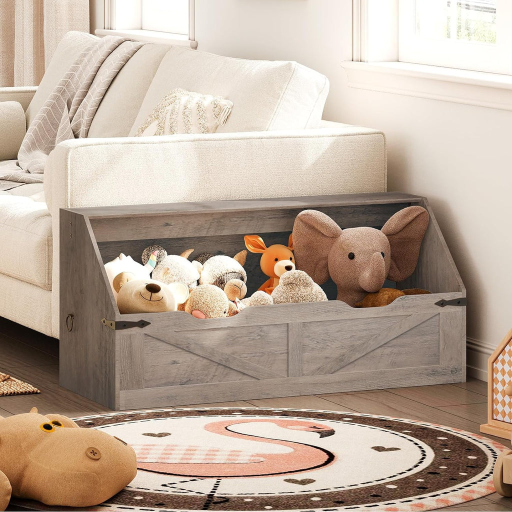 Wooden Storage Chest with Flip Top J168