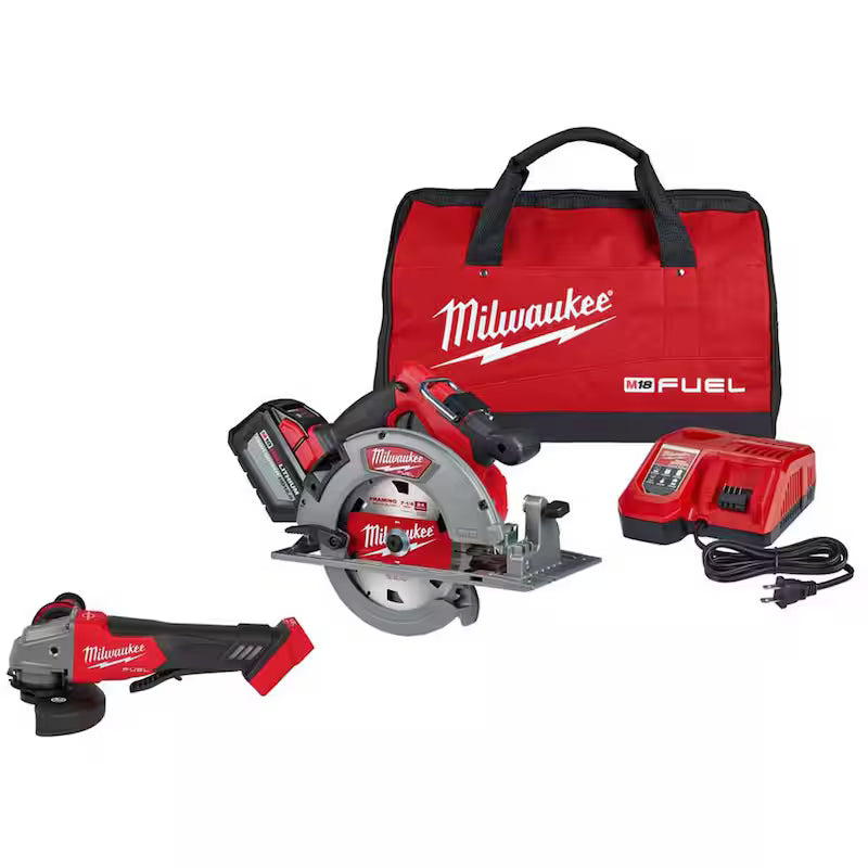 18V Lithium-Ion Brushless Cordless 7-1/4 in. Circular Saw Kit with Grinder C430