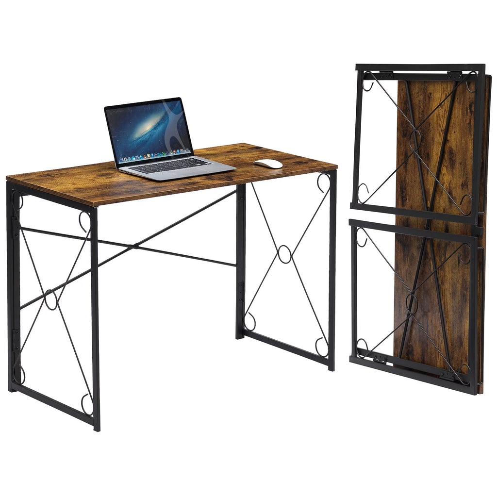 39'' Antique Brown Folding Computer Desk Y221717