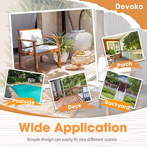 4 Piece Acacia Wood Outdoor Sofa Set with Table & Cushions N8196