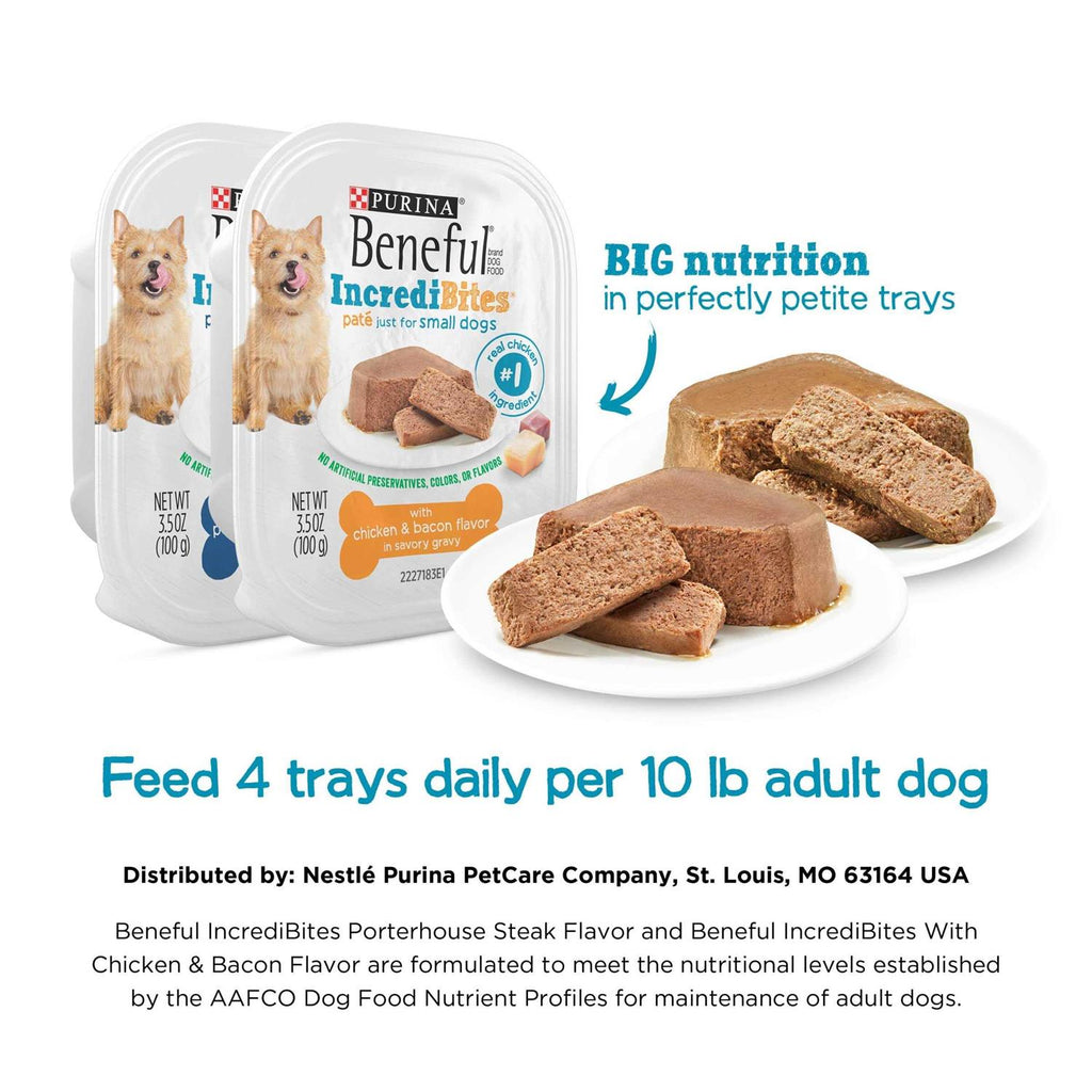 Steak & Chicken Pate Wet Small Dog Food Trays K330566