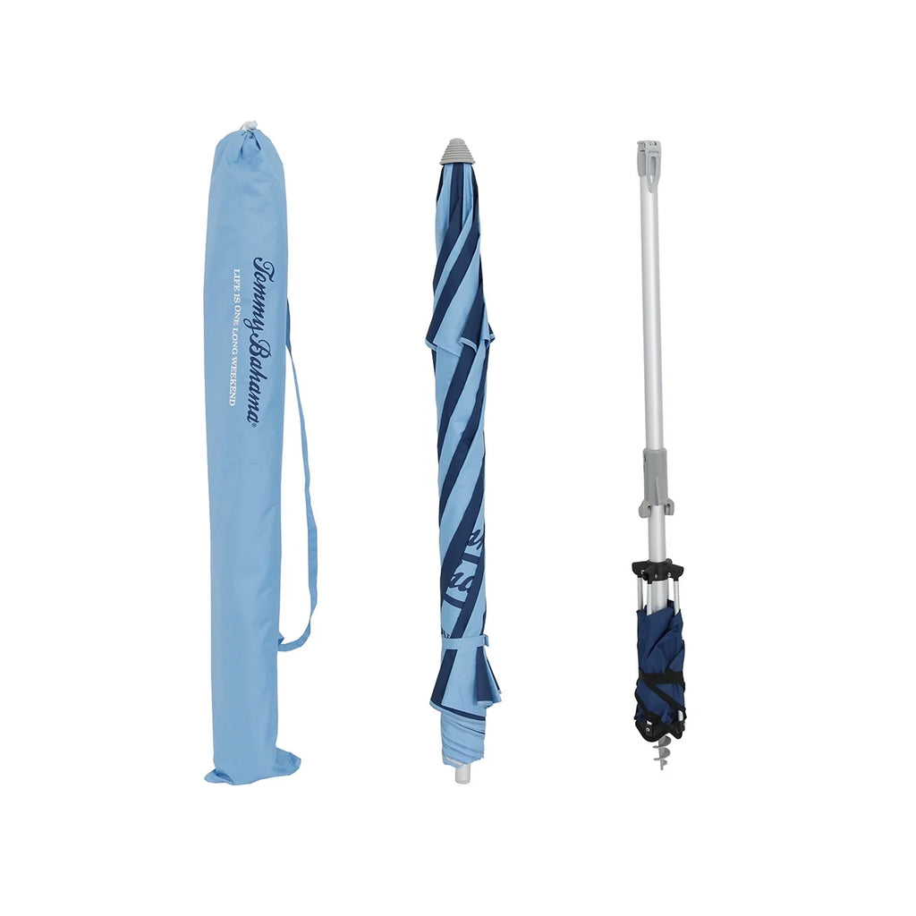 7 ft Fiberglass Beach Umbrella with Folding Anchor Base W9253