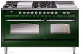 60 Dual Fuel Propane Gas Range Emerald Green Chrome Trim N93107