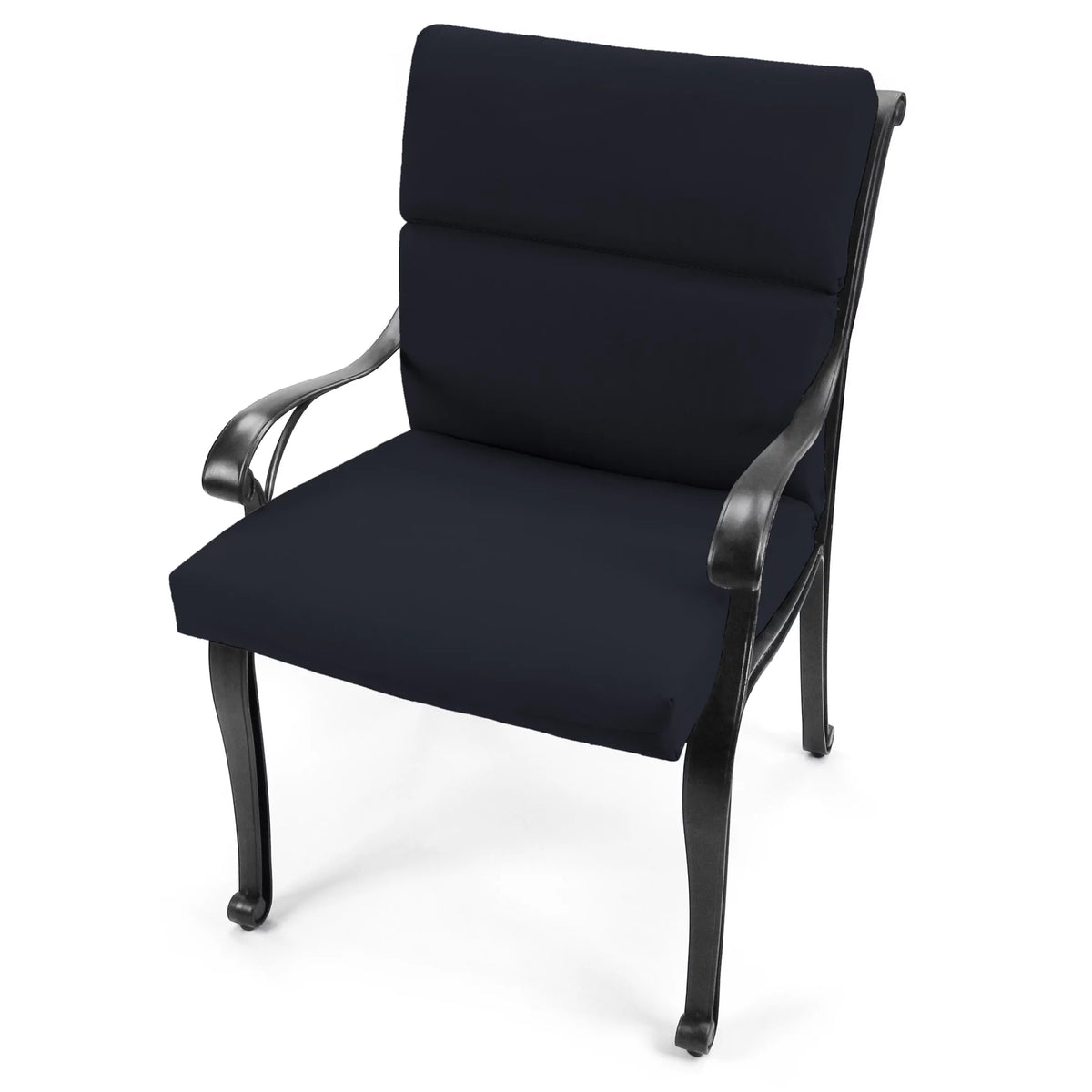 Navy Rectangular Outdoor Chair Cushion with Ties D415278