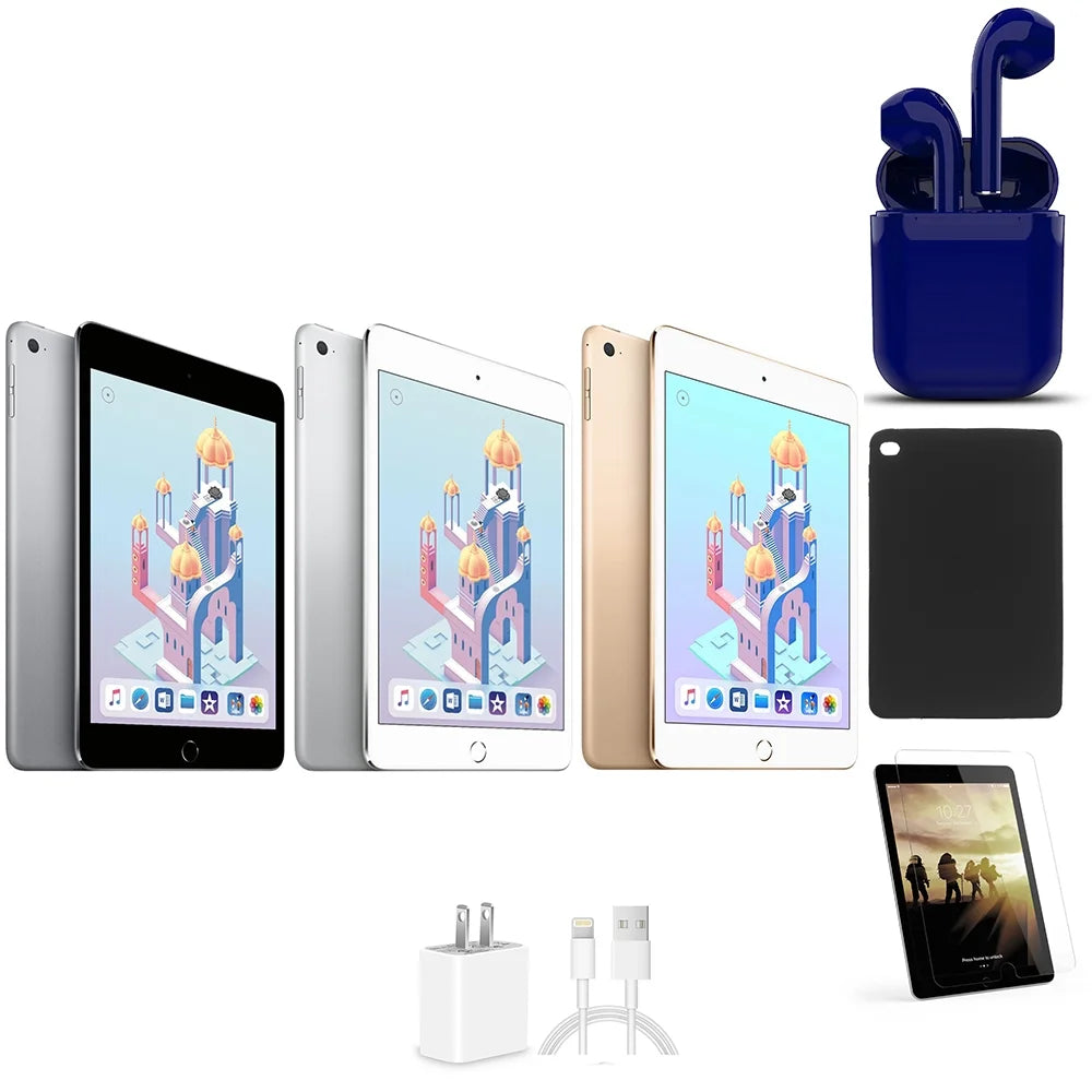 Restored Apple iPad Mini 4 7.9-inch Retina 64GB Wi-Fi Bundle (Refurbished) P7092