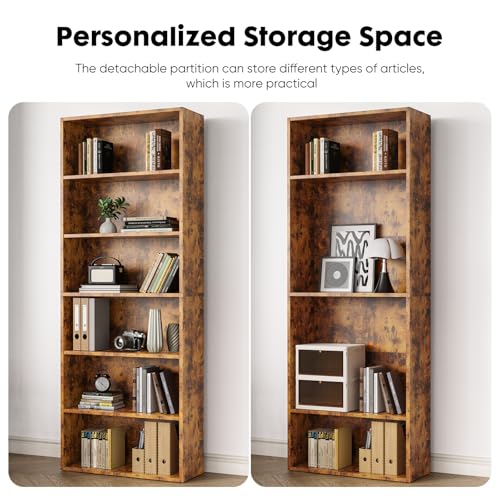 6 Shelf 63 Inch Tall Black Bookcase D29008