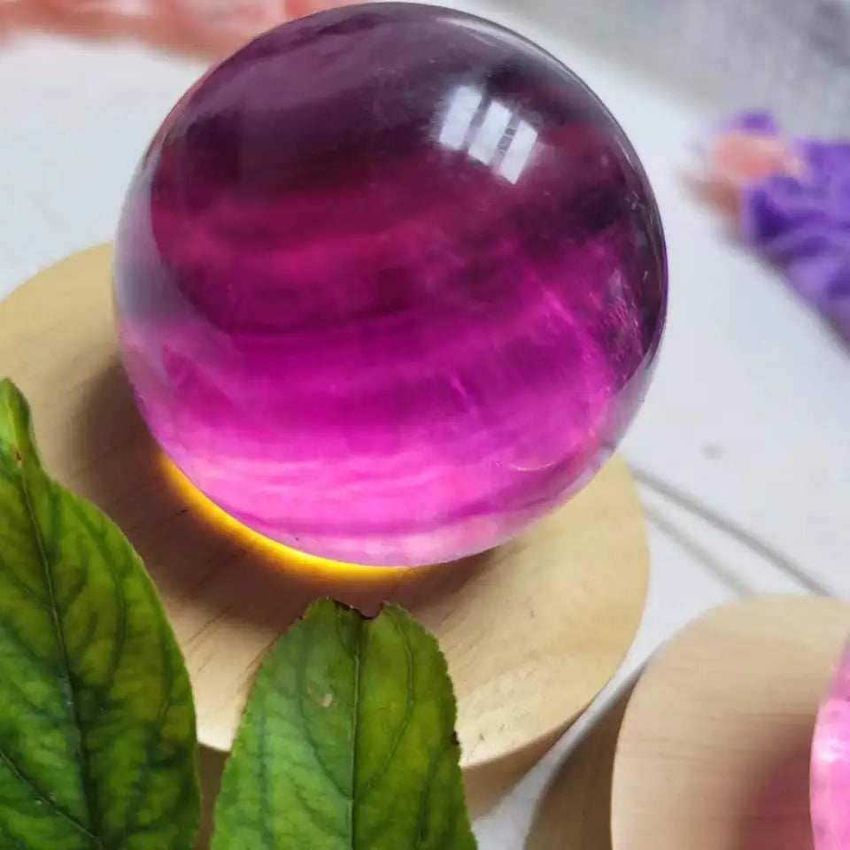 Rainbow Fluorite Yellow Calcite Quartz Sphere White Crystal Ball 50~55mm Y149661