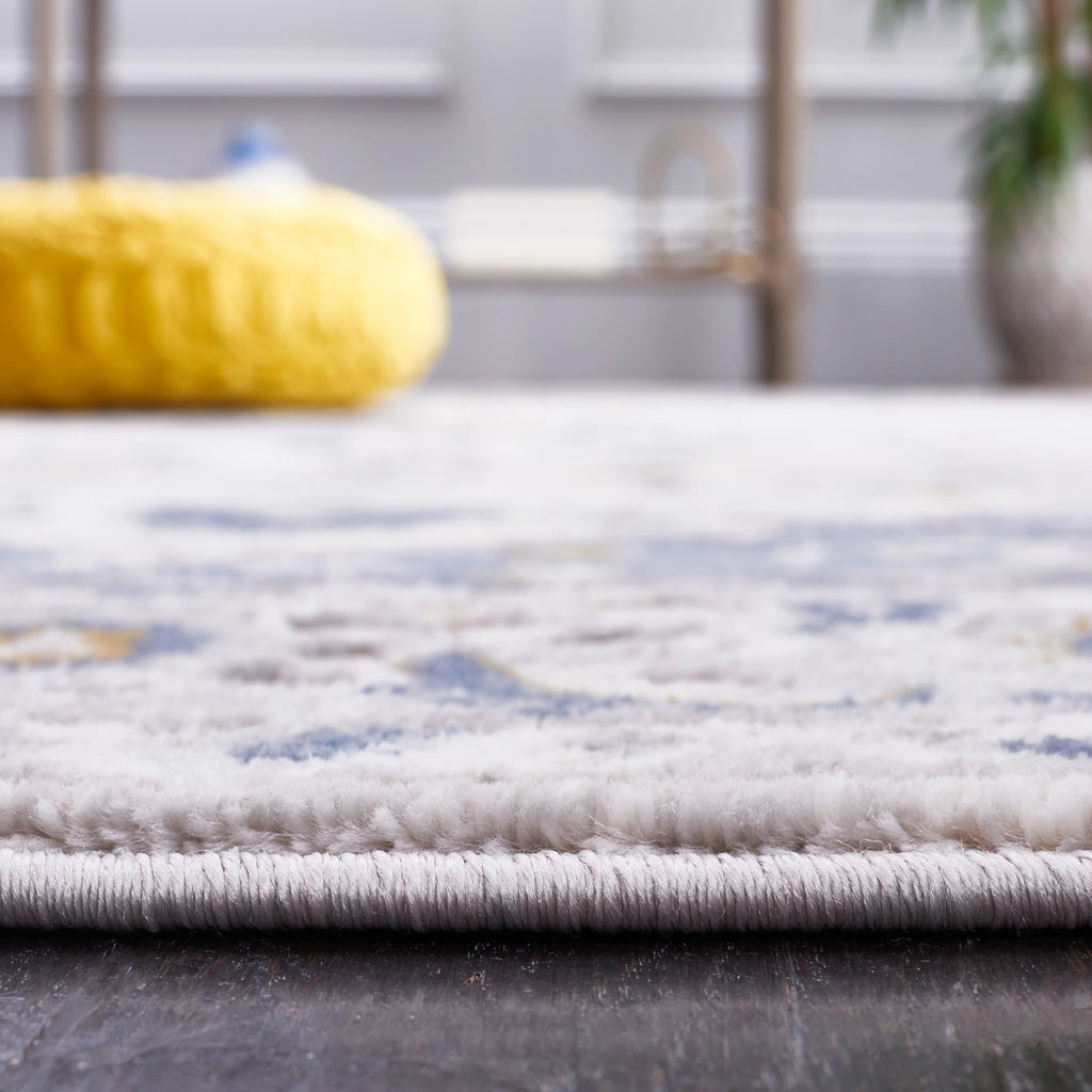 Light Grey Blue Oriental Area Rug 5'5" x 7'7" N535011