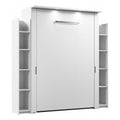 White Full Murphy Bed with 2 Storage Units V320