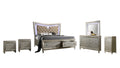 Champagne Silver Wood 6pc Bedroom Set Eastern King H181