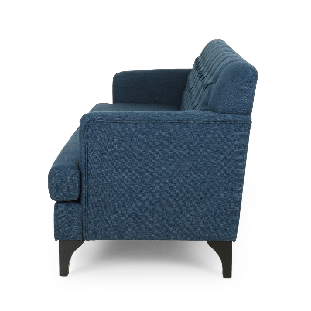 Navy Blue Upholstered Fabric 3 Seater Sofa P866542