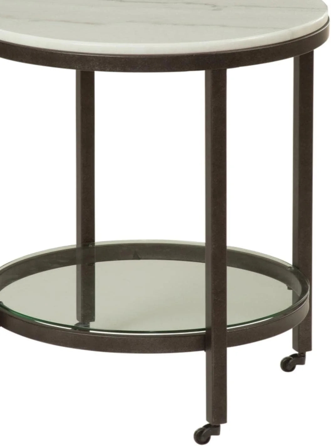 White Marble Round End Table Z9872