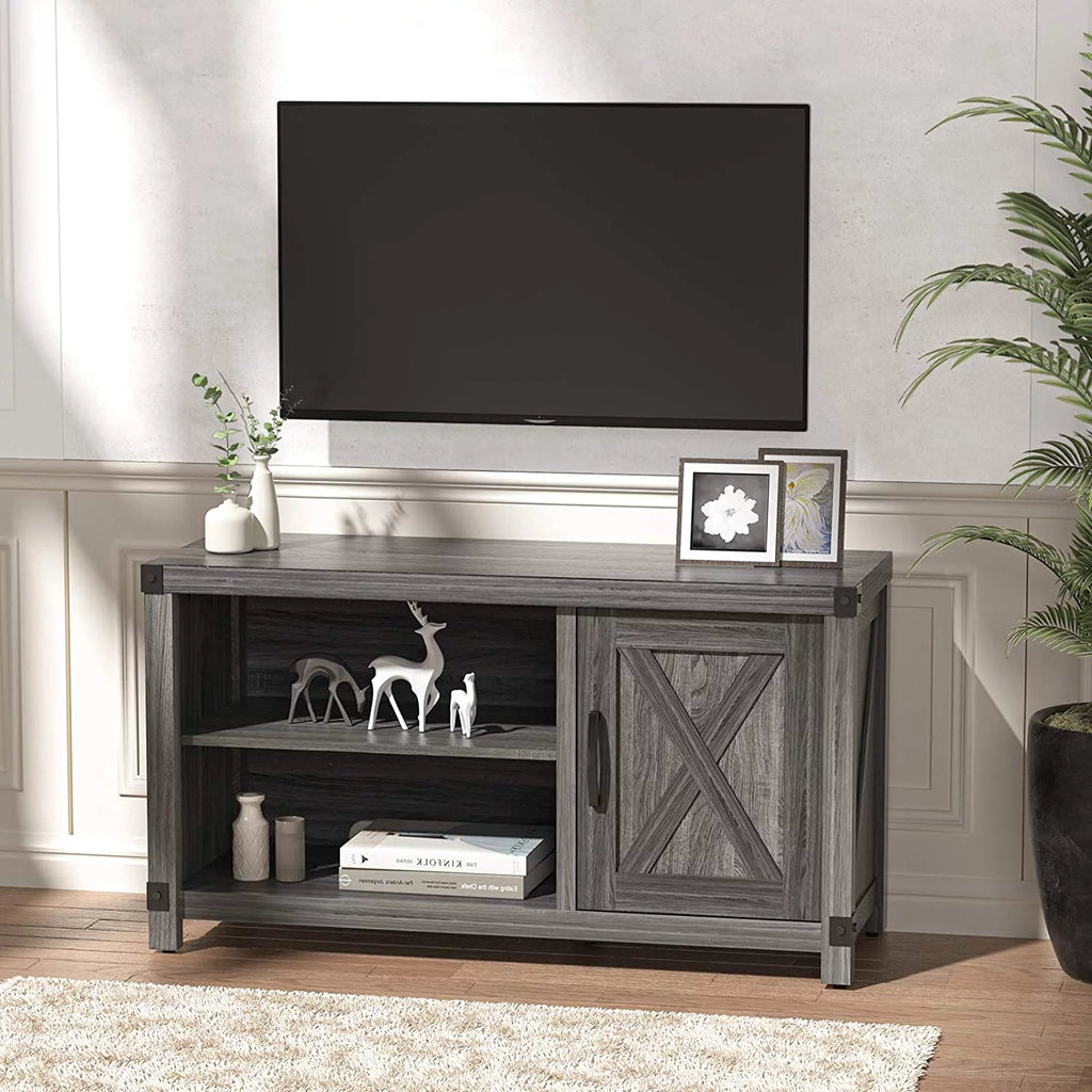 Grey Wood TV Stand with Storage K783