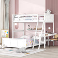 Twin Over Full Bunk Bed with Desk and Storage Drawers K91782
