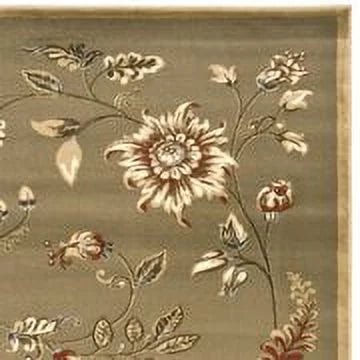 Green Multi Floral Border Area Rug 6'7" x 9'6" T858824