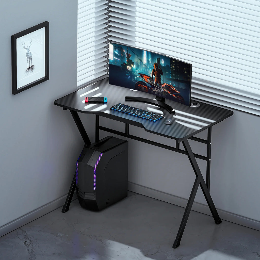 Black Portable Computer Desk with Host Rack Z27184