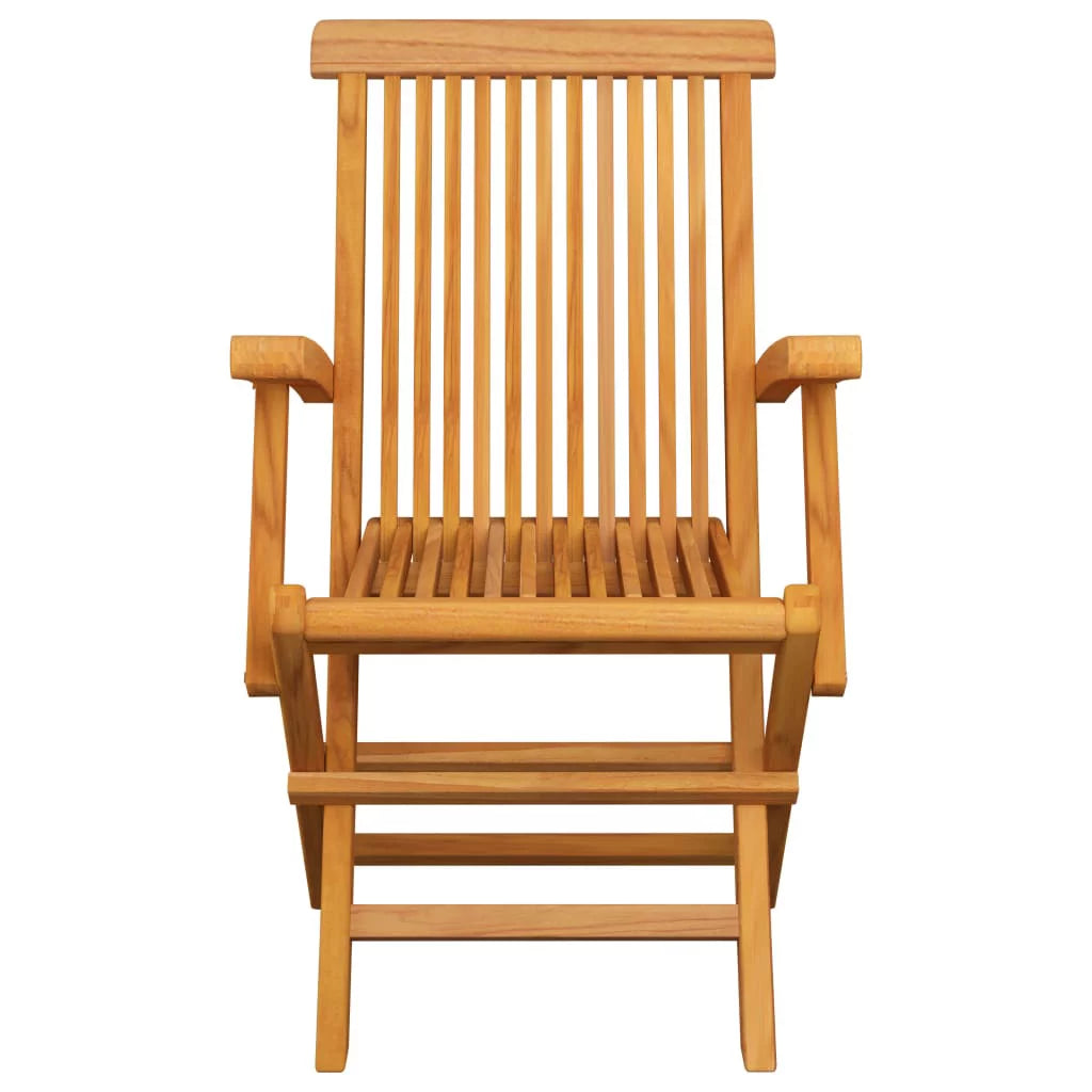 Patio Chairs with Cream Cushions 4 pcs Solid Teak Wood N746676