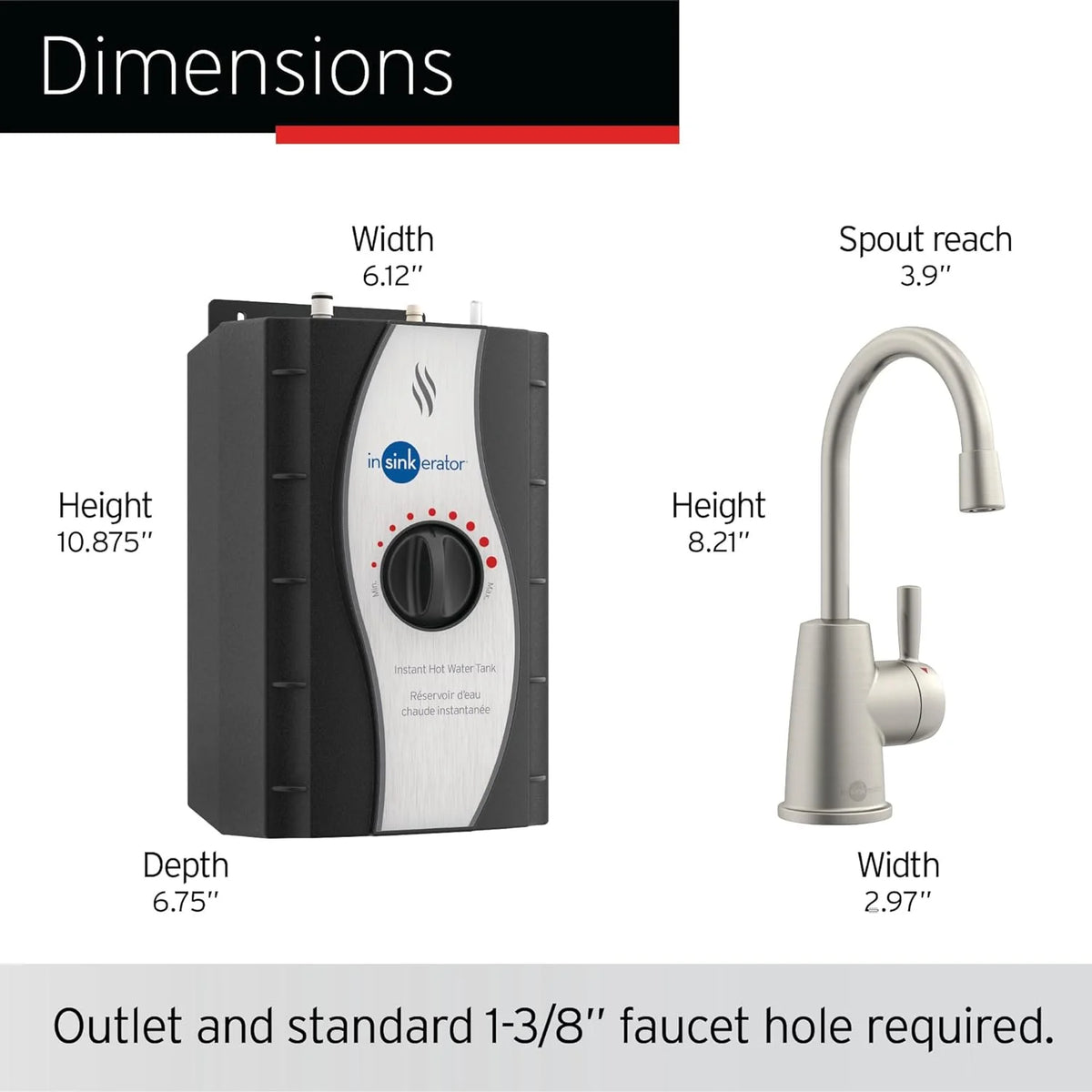 Instant Hot Water Dispenser System Satin Nickel Stainless Steel Tank G589711