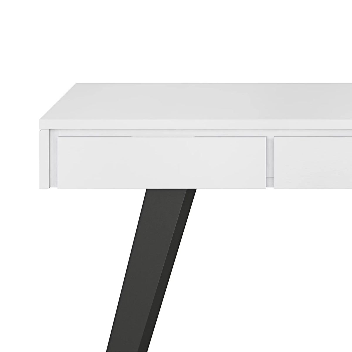 Distressed White Wood Desk with Keyboard Tray L828