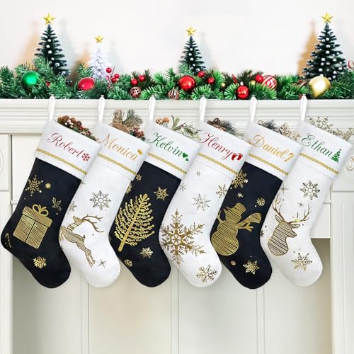 Red Velvet Penguin Christmas Stockings with Green Cuff N43210
