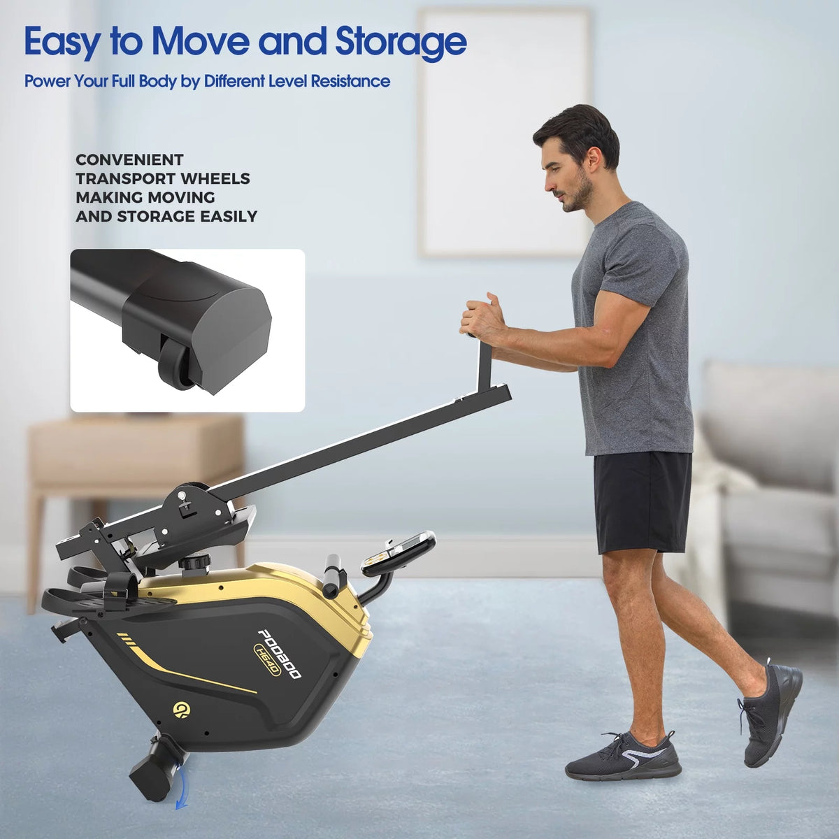Folding Magnetic Rowing Machine with 16 level Resistance K5491