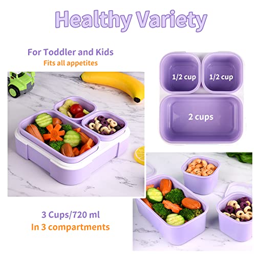 2 Pack 3-Compartment Bento Box H279