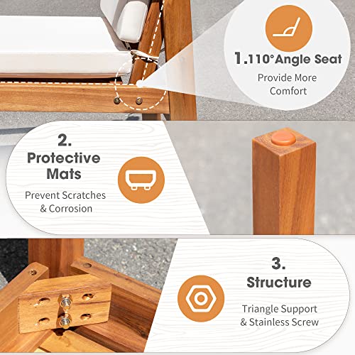 4 Piece Acacia Wood Outdoor Sofa Set with Table & Cushions N8196