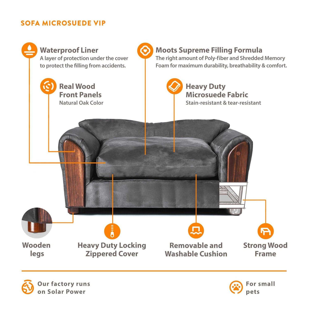 Microsuede Oak Pet Couch B11215