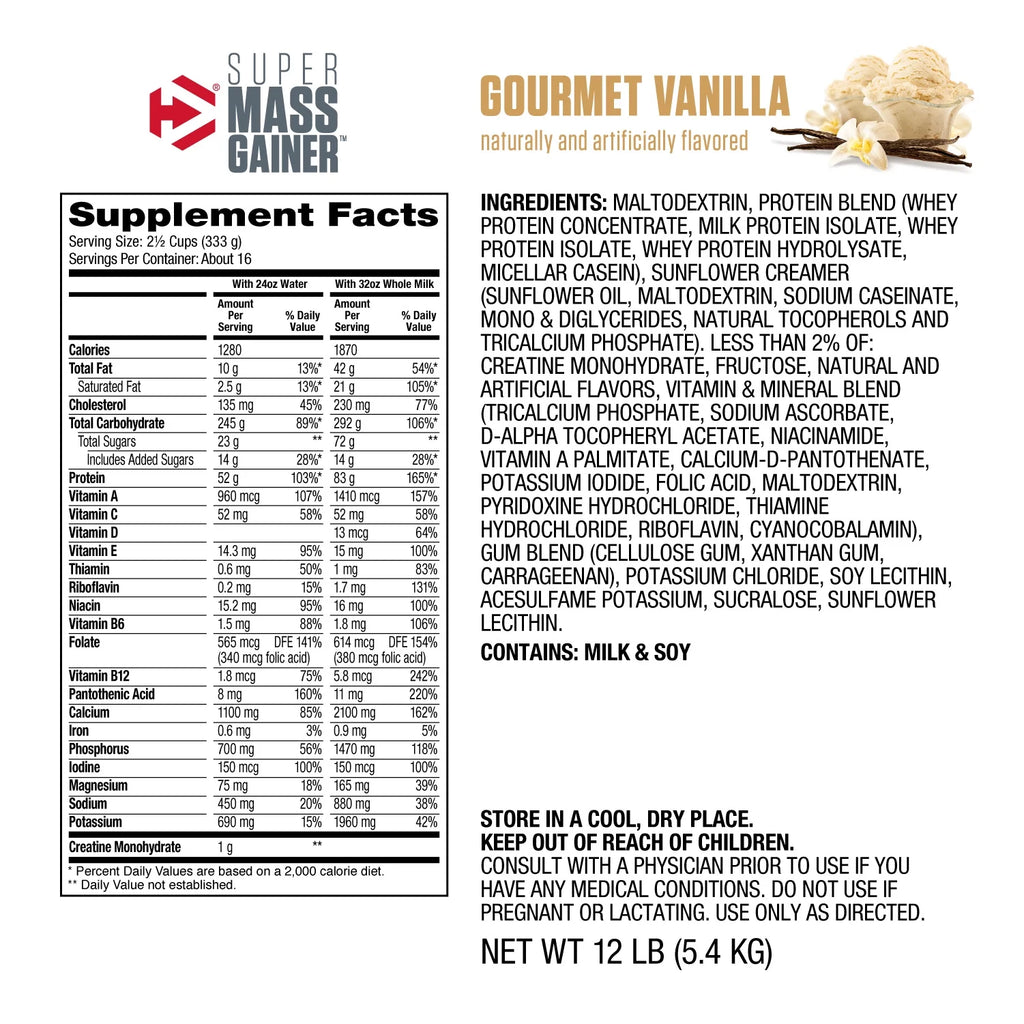 Gourmet Vanilla 12 lb Mass Gainer Y107