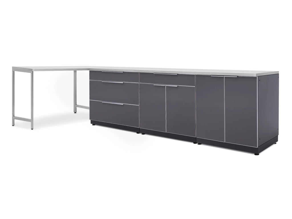5 Piece Outdoor Kitchen Cabinet Set with Countertops F73955