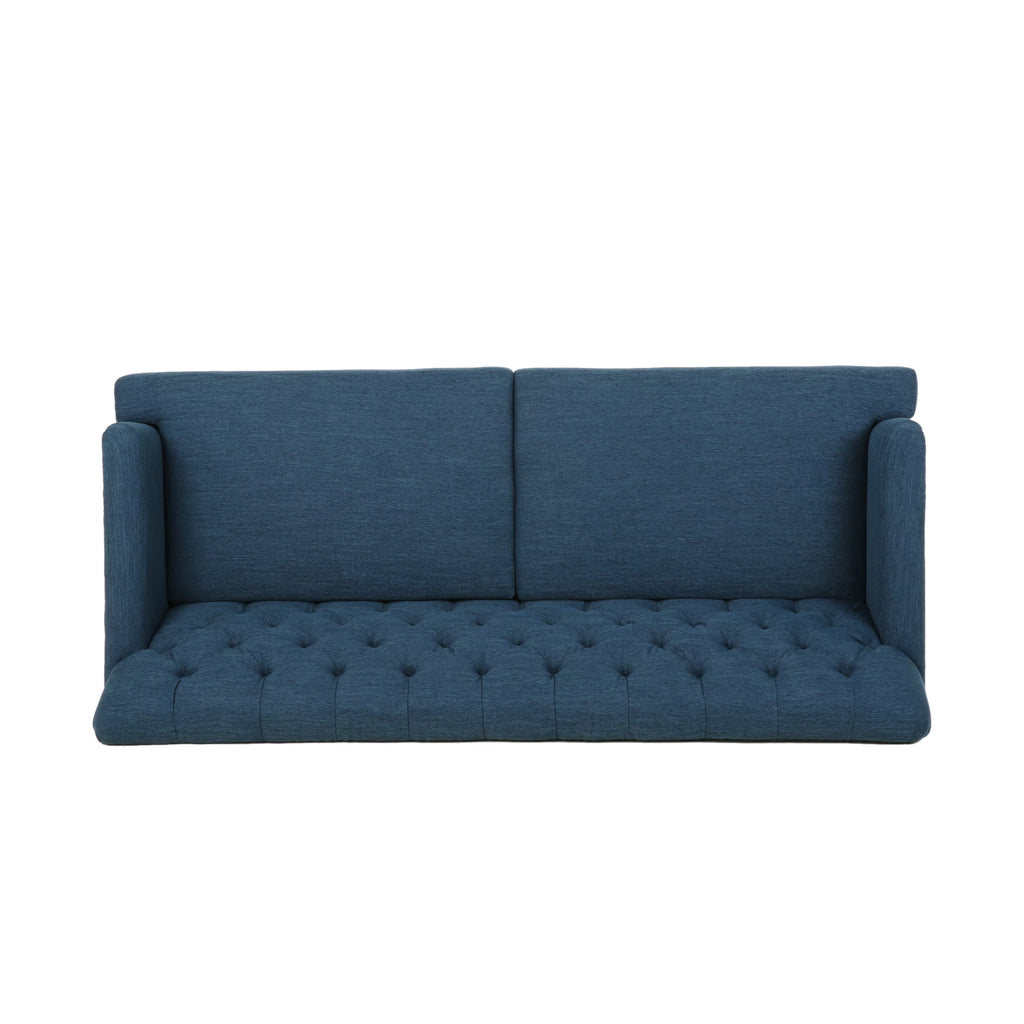 Navy Blue Upholstered Fabric 3 Seater Sofa P866542