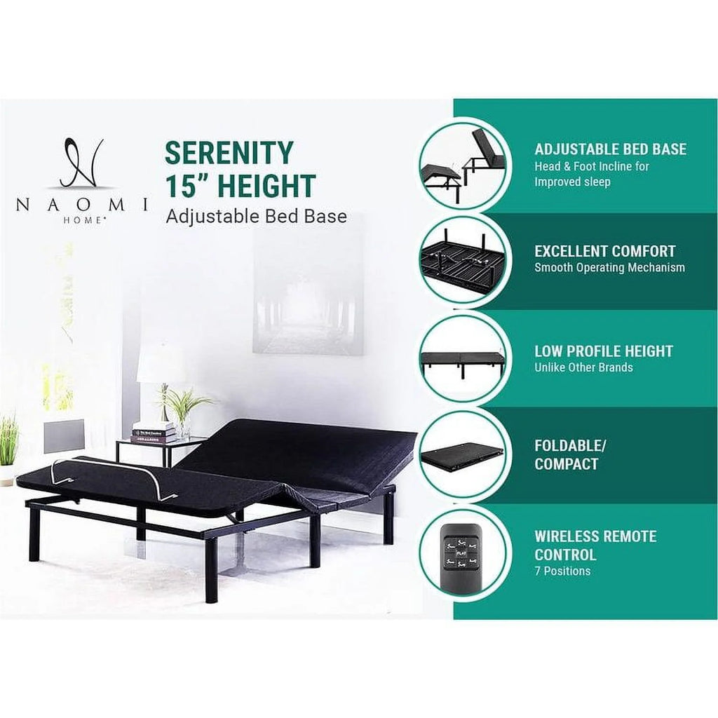 15" Queen Adjustable Bed Frame with Remote Y6301