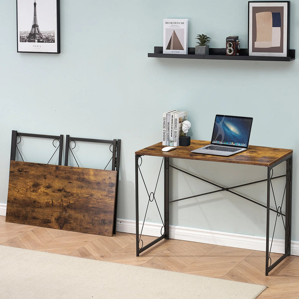 39'' Antique Brown Folding Computer Desk Y221717
