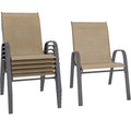 Stackable Outdoor Patio Chairs Set of 6 Grey W286