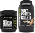Unflavored Creatine Monohydrate and Chocolate Peanut Butter Whey Protein Isolate Supplement Bundle V5375
