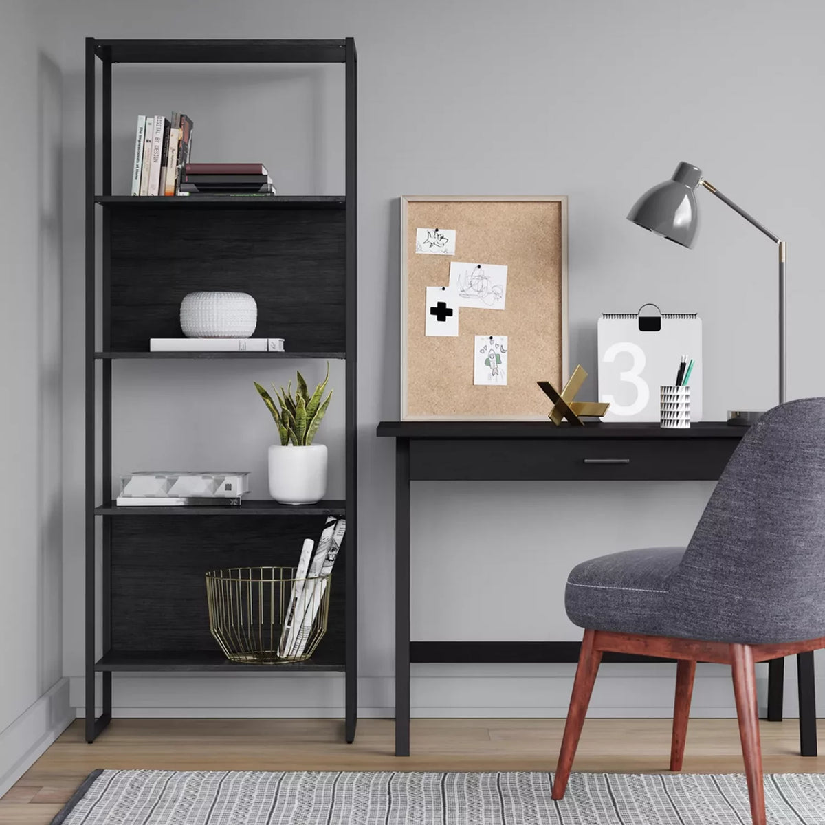 Wood Writing Desk with Drawer L910958