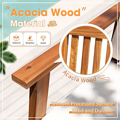 4 Piece Acacia Wood Outdoor Sofa Set with Table & Cushions N8196